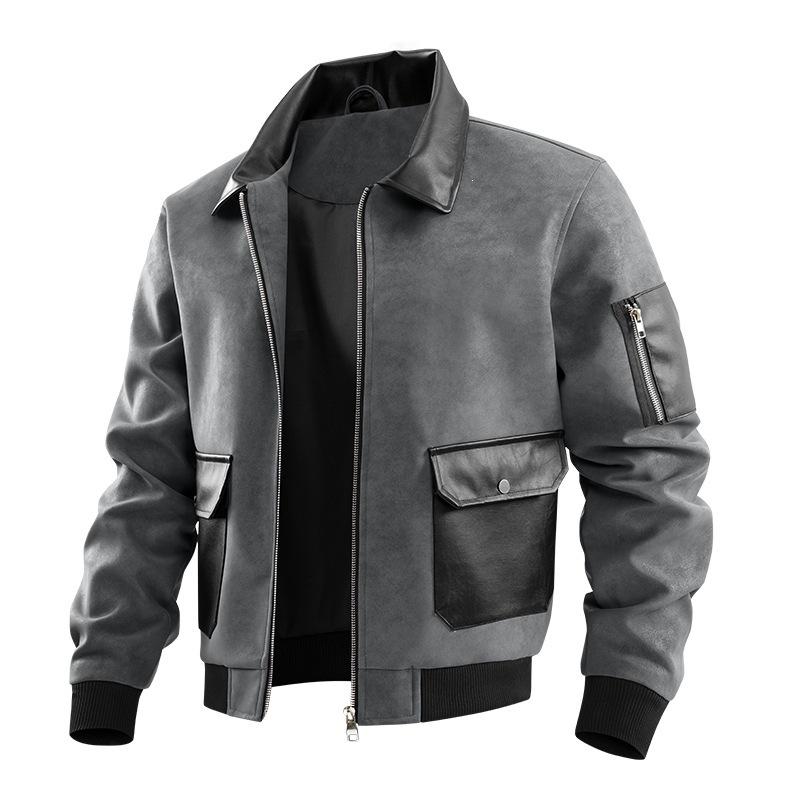 Men s Winter Color Block Casual Zip Up Jacket M