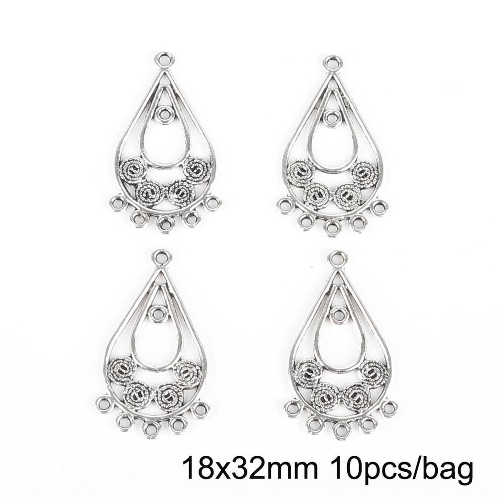 10 stk flere hull sølv sinklegering anheng for smykkekomponenter gjør DIY øredobber halsbånd armbånd