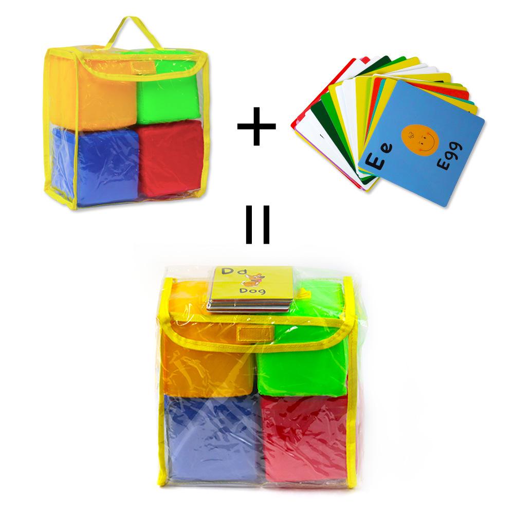 Educational 4-Piece Toy Set: Letter, Shape, Number Cards & Dice