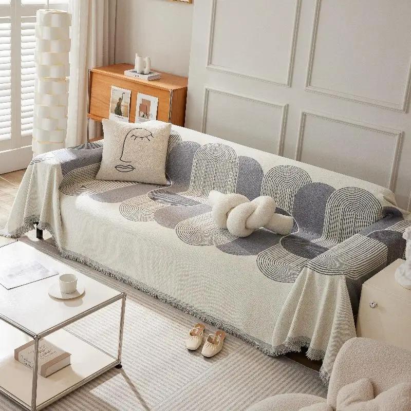

Simple Chenille Living Room Sofa Towel Fashion Four Seasons Universal Couch Blanket Dustproof Non Slip Full Protective Cover 1seater 180x130cm