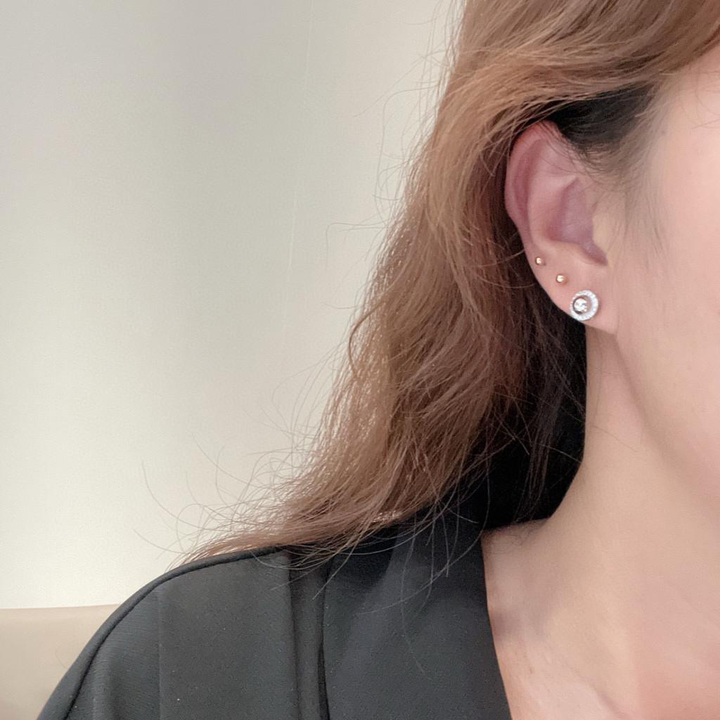 vacuum plated platinum inlaid with sparkling diamonds earring hot selling, highest version on the market  Non-allergic