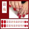 24x Kurze Falsche Nägel Weihnachten Press-On Nägel Vollabdeckung Aufkleb-Nägel Weihnachtsmann Künstliche Nägel Maniküre Zubehör