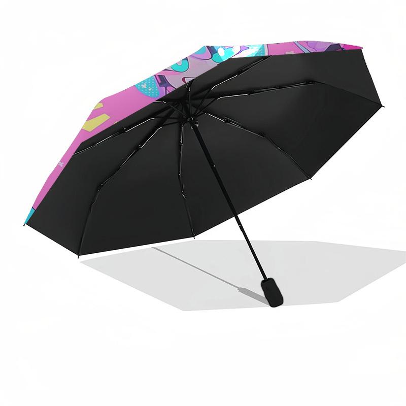 1pc Vocaloid Hatsune Miku Automatic Opening Umbrella with Convenient 3-Fold Design, 8-Bone Iron Frame - Outdoor for Fans, Travelers, Daily Use, and Fe