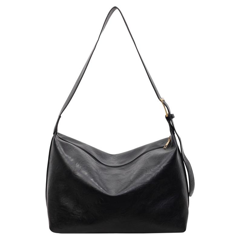 Solid Color Commuter Large Capacity Shoulder Bag Women's Crossbody Bag Underarm Bag