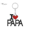 Car Bag Pendant Keychain Love Mom Dad Letter Charm Double-Sided Engraved Design Symbolic Parent-child Bond Keyring