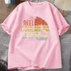 Fishing Dad T‑shirt "Reel Cool Dad" Retro Sunset Fisherman Design Casual Short Sleeve Mens Tee Fathers Day Gift Fishing Tee Top