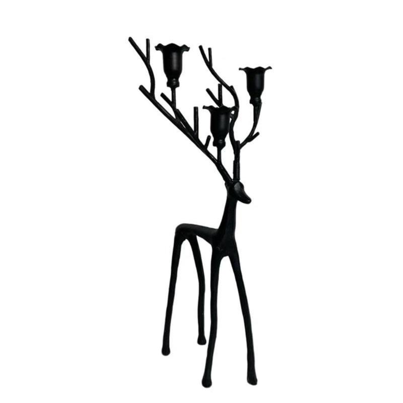

Iron Deer Candle Stand Multi Functional Table Decoration Holiday Ornaments For Christmas Display