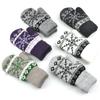 New Winter Thickened Plush Warm Snowflakes Finger Gloves For Men Women Knitted Mittens Outdoor Cycling Skiing Knitting Gloves