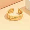 Unisex Irregular Boyfriend-Style Concave-Convex Stainless Steel Open Ring