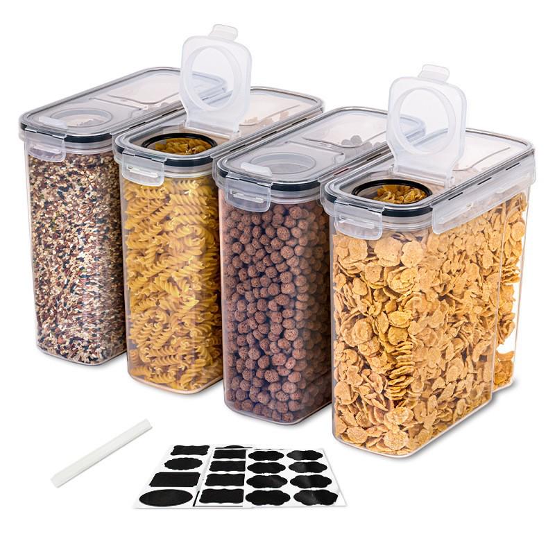 4L Transparent PP Plastic Five Grains Storage Jar - Moisture & Insect Resistant Rice Container