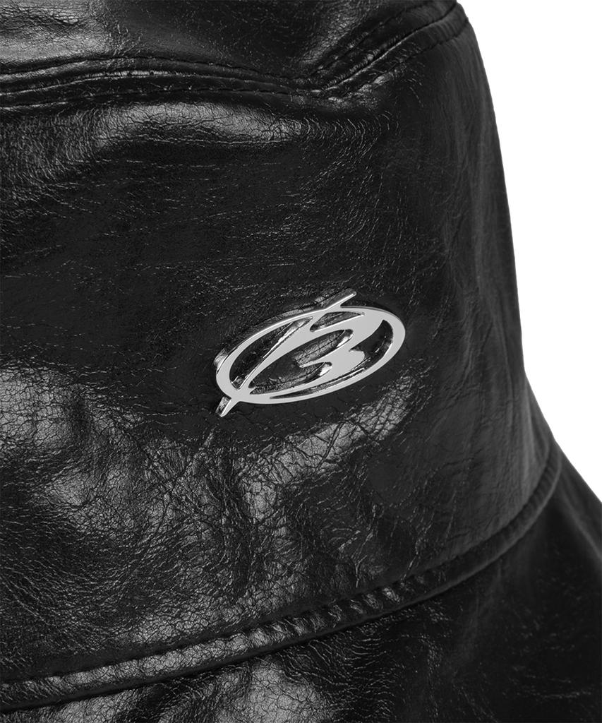 MORE THAN BLACK Leather Bucket Hat