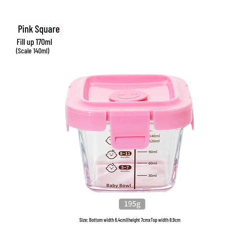 Low Peng Glass Baby Food Storage Bowl - Airtight, Fresh-Keeping, Child-Safe, Thickened