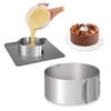 Supporto per dessert retrattile, stampo per torta con anello di mousse in acciaio inox graduato, tagliapasta per torta