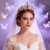 Crystal Queen Princess Crown Baroque Diadem Headwear Bride Tiaras  Birthday Celebration