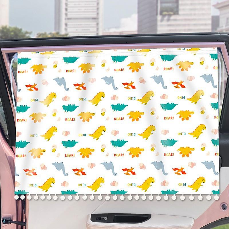 Universal Car Sun Shade Cover UV Protect Curtain Side Window Sunshade Cover Suction Cup Style Interior Sunshade Board Cartoon