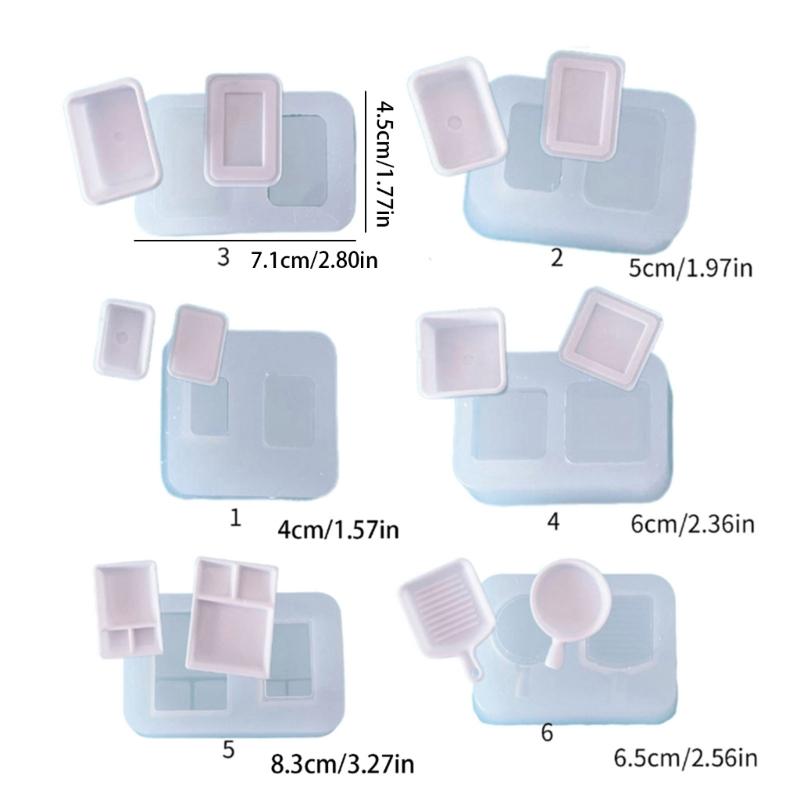Miniatur Lebensmittel Silikonform Mini Dessert Tablett Platte UV Harzformen Puppenhaus Zubehör Küche Backwerkzeug Handwerk