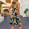 Women's Casual Sundress With Pockets Summer Boho Beach Dress Floral Blouses For Women T-Shirts Dress V Neck Loose Tank Dresses