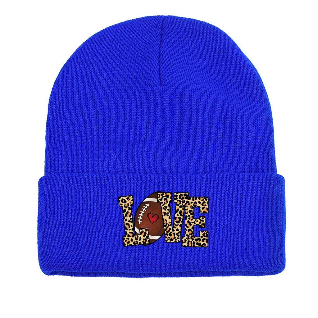 LOVE" Football Warm Knitted Hat Beanie, Skull Cap Warm Windproof Leisure Headwear Knitted Cap Beanie