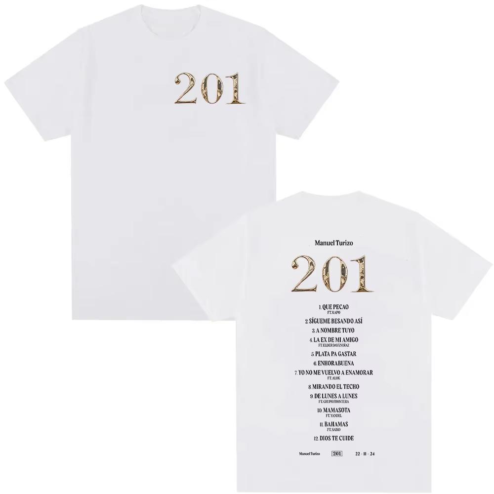 Rapper Manuel Turizo 201 New Album Graphic T Shirt Men's Women Fashion Harajuku T-Shirts Vintage Oversized Cotton Tee Streetwear