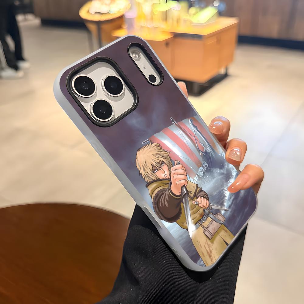 

V-Vinland SagaS Hot Anime Phone Case For IPhone 17 Air 16 E 15 14 Plus 13 12 11 Pro Max Jelly 2 In 1 Protective Case iPhone 12 Pro