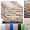 10 adet 3D Köpük Duvar Sticker Duvar Kağıdı Tuğla Su Geçirmez Yapışkan Paneller Oturma Odası Yatak Odası Ev Ev Banyo Dekorasyon Balkon Dekor