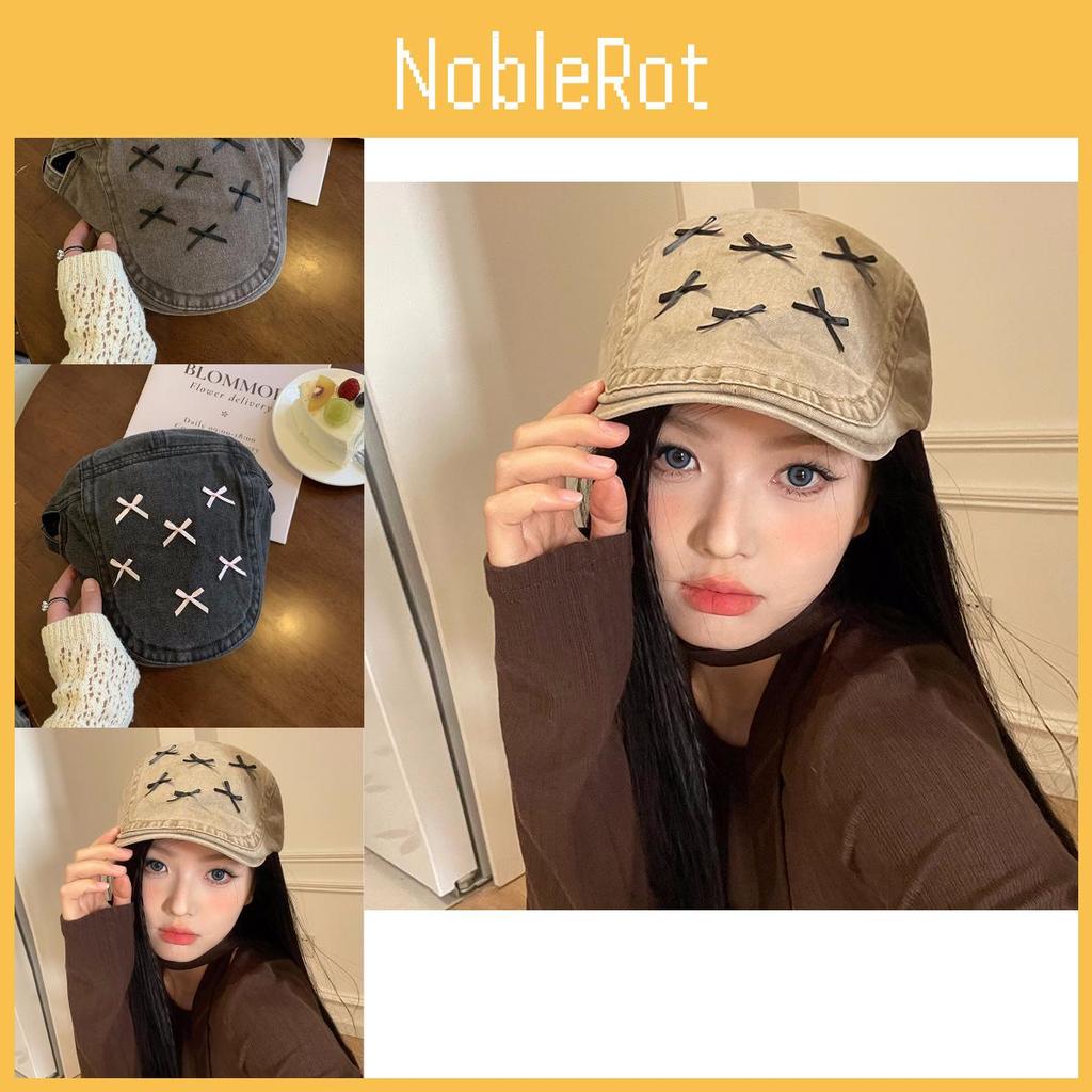 Bow Sweet Rustic Beret For Women Comfortable Fit And Fashionable Year All
