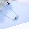 ANENJERY Collier étoile de cristal artificiel bleu doux, collier en Zircon cubique pour femmes, chaîne de clavicule S-N78