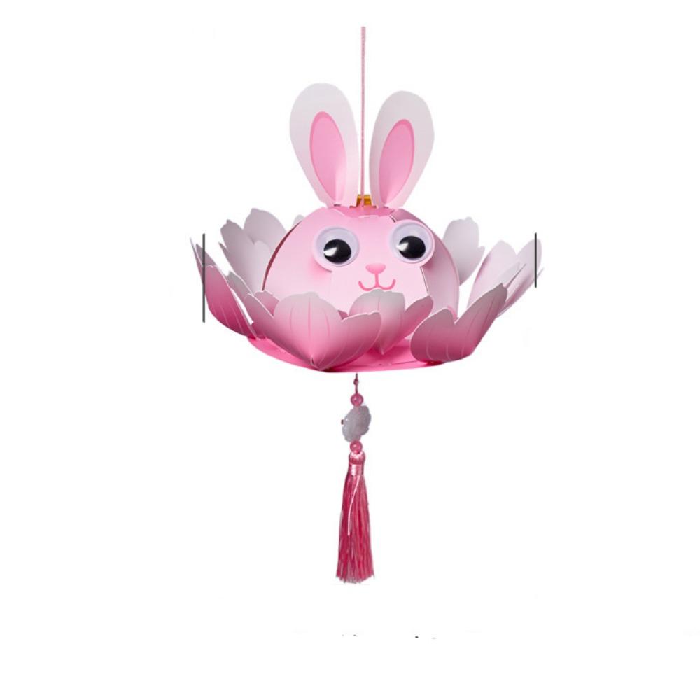 Handmade Mid-Autumn Festival Lantern DIY Glowing Light-Up Bunny Lantern  Hanfu Accessories