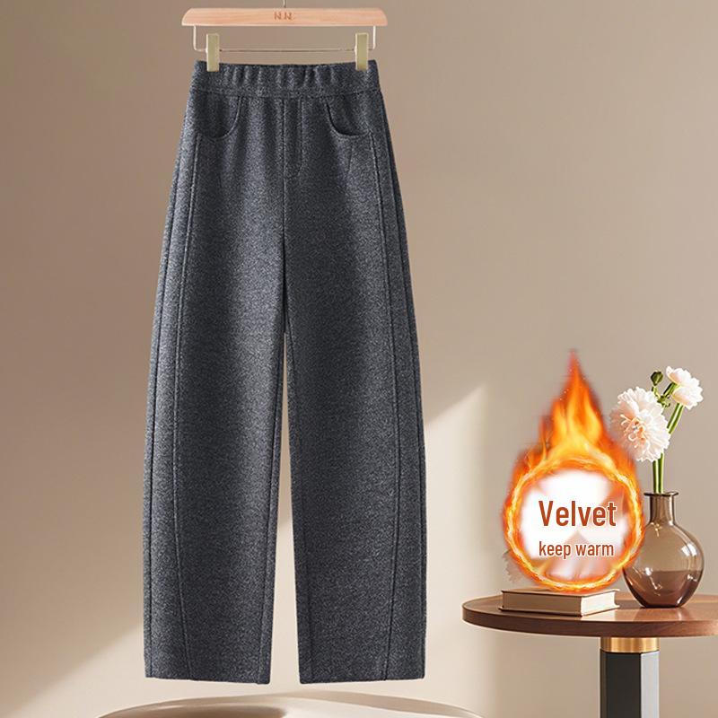 

Women s Petite Woolen Pumpkin Orange Curved Leg Pants - Autumn/Winter 2025 Edition XL (115-125 lbs recommendation)