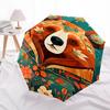 1pc Floral Artwork Automatic Folding Umbrella, Portable 3-Fold Design with Iron Frame, Perfect for Outdoor Use, Festive Gifts, Fans, Travelers, Daily