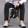 Fashion 2024 New Design Mens Sandals Summer   Slippers Casual Outdoor Beach Shoes Leather   Breathable Hollow Out Flat