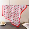 Luxury Square Silk Scarf Women Cute Fruit Cherry Pattern Shawls And Wraps Fashion Small Bag Scarves Hair Tie Bandanas 70*70Cm