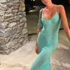 European & American Sexy Print Bodycon Spaghetti Strap Vacation Dress