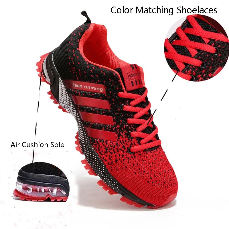 Men Sports Shoes Lightweight Running Shoes Couples Large Size Comfortable Breathable Lace-Up Outdoor Casual Walking Shoes