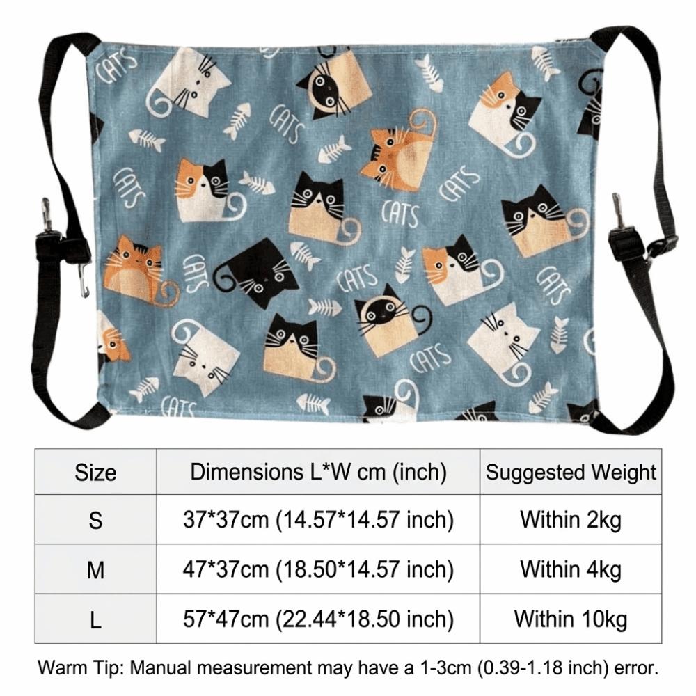 Hanging Cat Sleeping Bag Double-sided Cat Bed Cartoon Cat Hammock Pet Cage