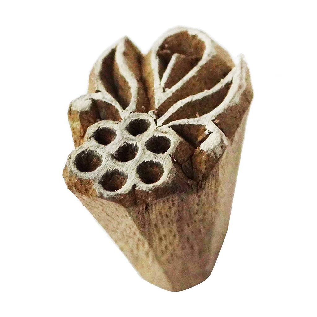 Textile Stamp Brown Floral Printing Block Hand Carved Wooden Lots Of 14