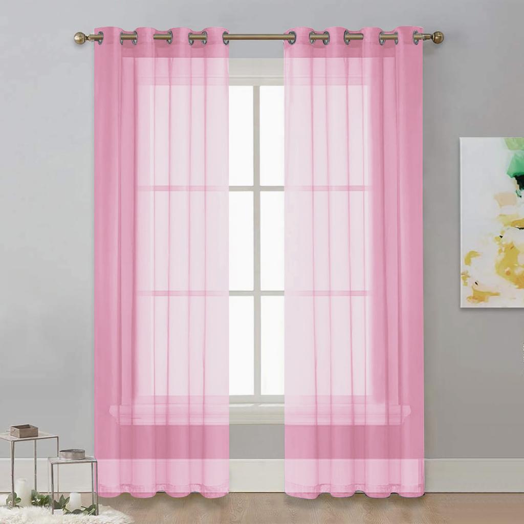 Meikeduo Solid Color Punched Trilon Window Screen Semi-Blackout Curtain Living Room Balcony Decoration