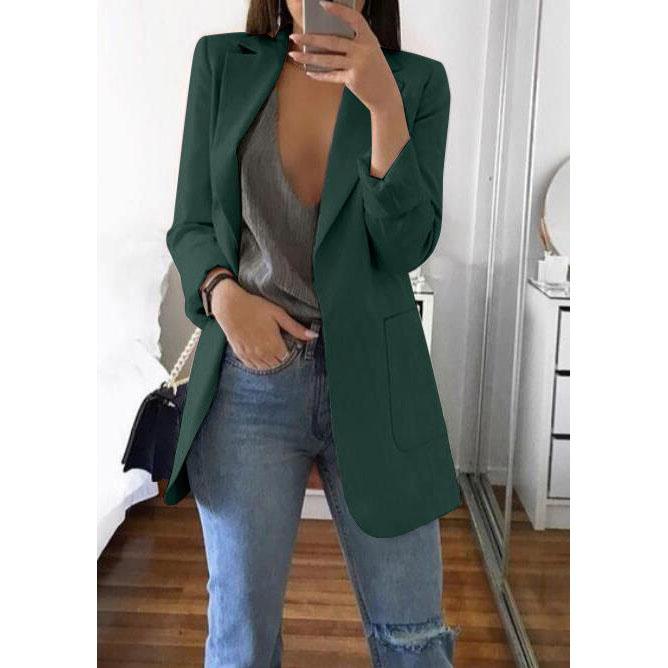 Fashion Casual Suit Polo Neck Slim Fit Cardigan Temperament Women's  Coat Spring and Autumn