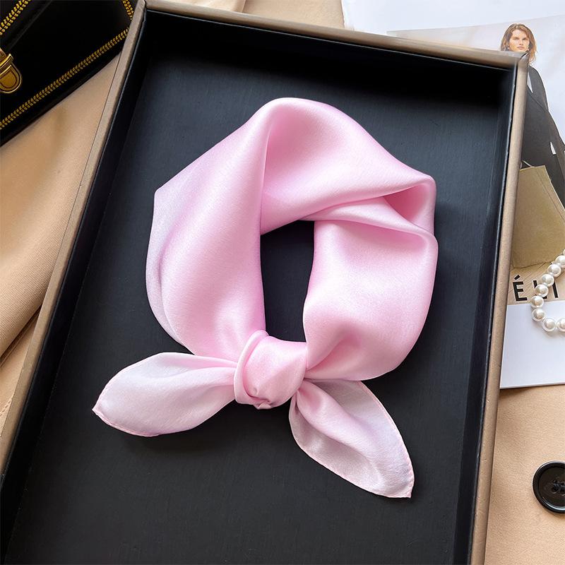 Korean version plain color high-end silk scarf women's 53 mulberry silk square scarf summer solid color versatile silk square scarf scarf