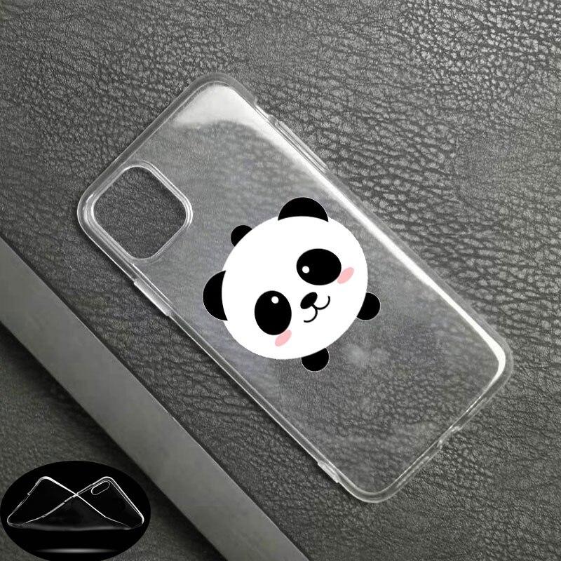 Luxury Soft Silicone Phone Case Cute Panda Bear China for Apple iPhone 11 Pro XS Max X XR 6 6S 7 8 Plus 5 5S SE Fashion Cover