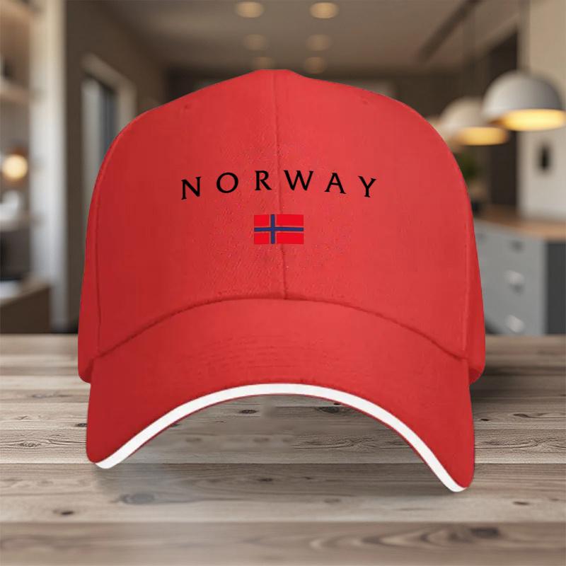1 st norsk flagga basebollkeps med Norges nationalfärger Lättviktig helårsjusterbar keps för män Kvinnor