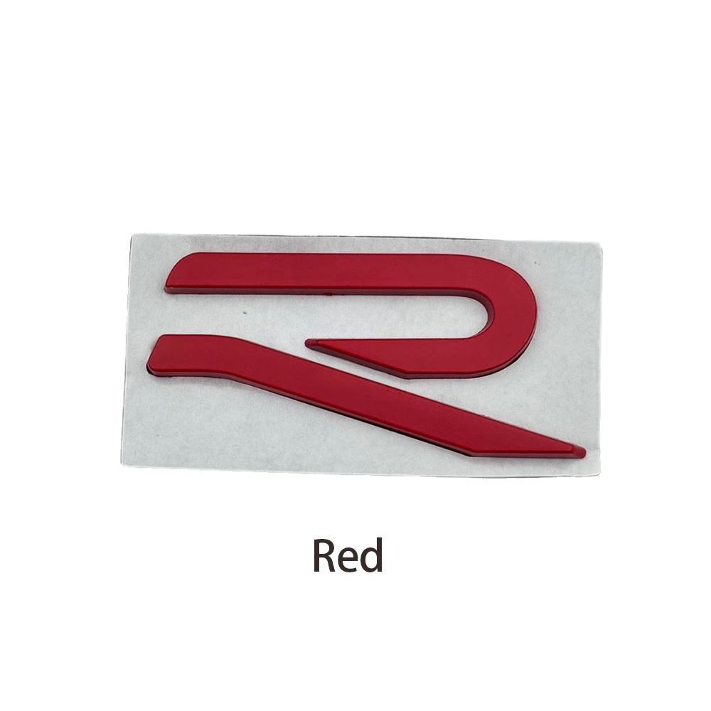 kqsdr10 1PCS 3D Metal Car Styling R Emblem Side Fender Rear Tail Trunk Sticker For VW GTI Tiguan Bora POLO PASSAT CC Touran GOLF Jetta