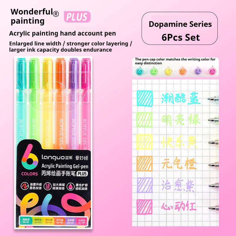 Languo 6/24/36/54/72/90 Colors Acrylic Painting Handbook Pens Multi-Color Gel Pen Student Neutral Pen Writing Marker Stationery
