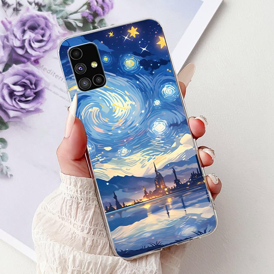 For Samsung Galaxy M51 Case SM-M515F Colorful Flower Painted Cover Soft Silicone Phone Case For Samsung M51 M 51 GalaxyM51 Shell