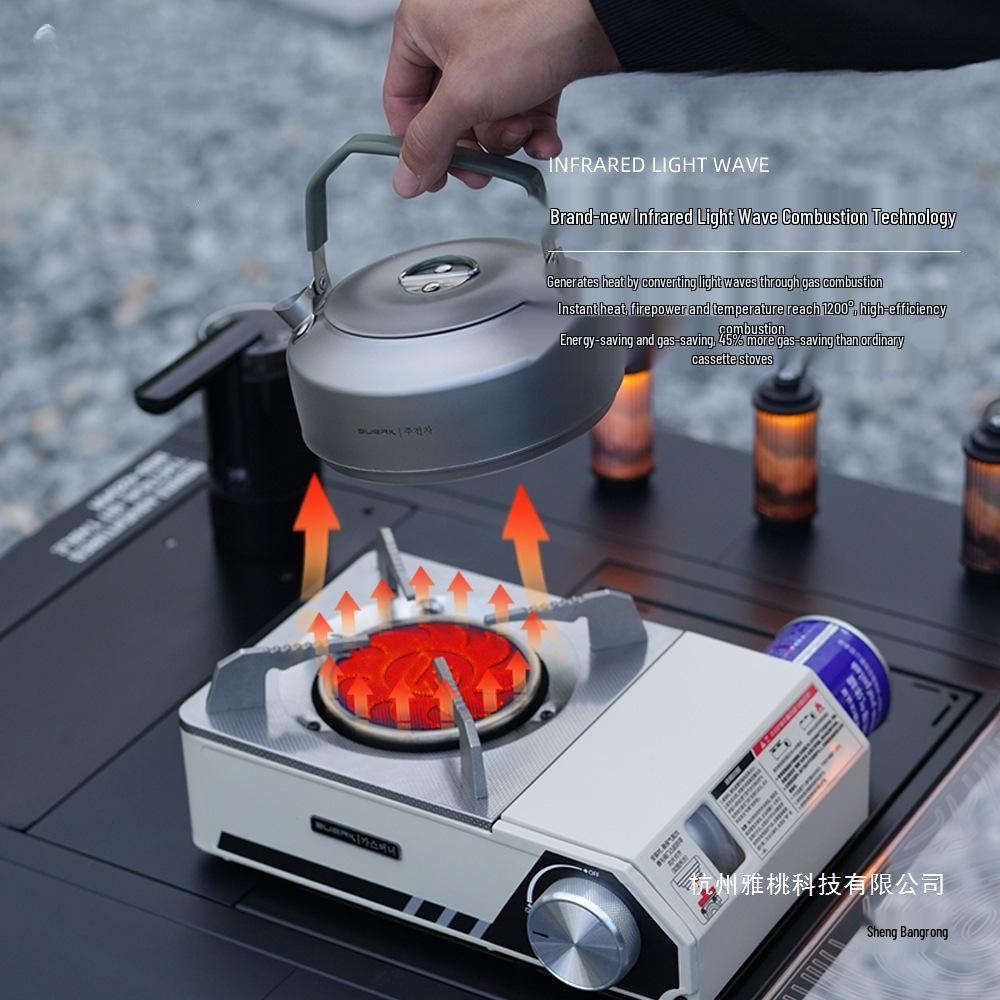 BubiKe Infrared Windproof Portable Gas Camping Stove - Explosion-proof & Energy-saving for Outdoor and Household Use