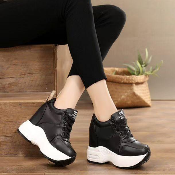 2025 Women Platform Sneakers Mesh Casual Trainers Chunky Shoes 11CM Heels Autumn Wedges Breathable Height Increasing Shoes Woman