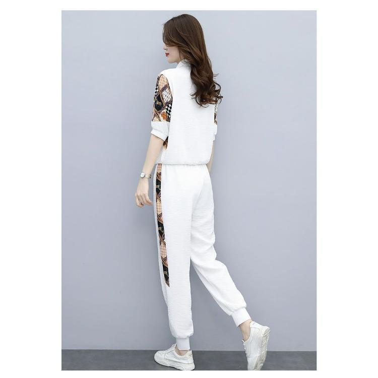 Elegant Slim Fit Summer Outfit Ice Silk Sportswear Set Casual Two Piece for Women