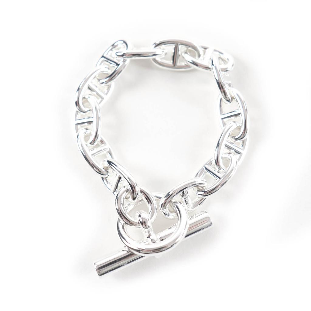 Excellent HERMES bracelet Chene Dunkle MM 13 frames Silver AG925 Women Used