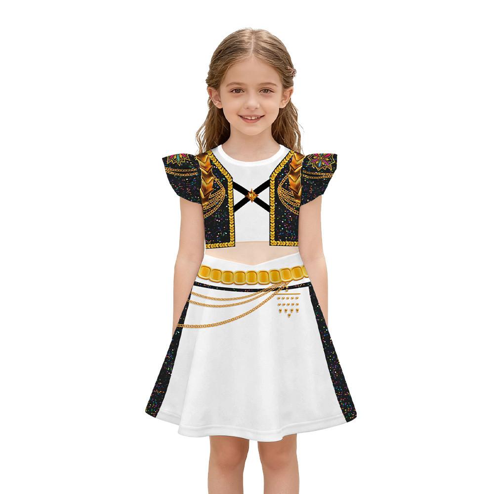 Dětské Dívčí Anime Kreslené 3D Digitálně Tištěné Šaty Halloweenské Cosplay Kostýmy