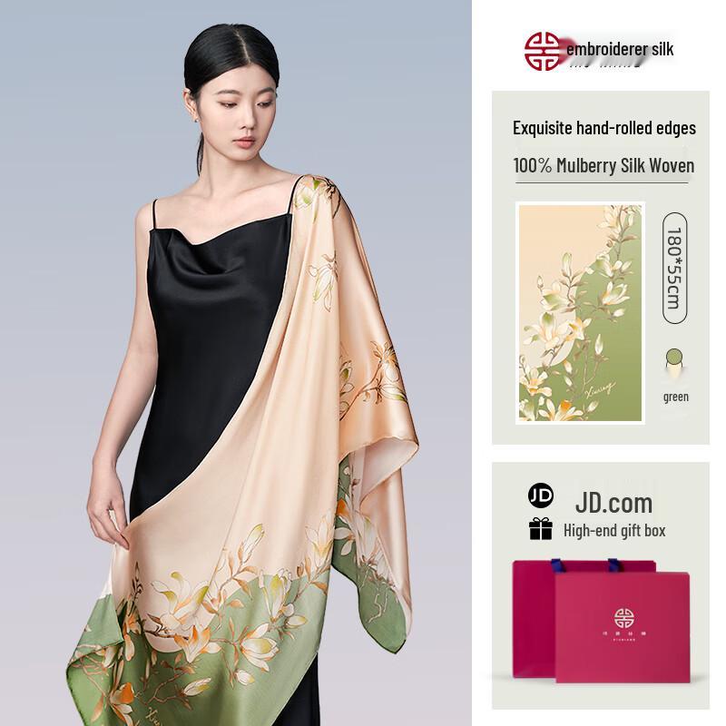 

Xiuniang Luxury 100% Mulberry Silk Long Scarf